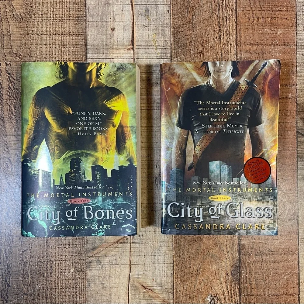 The Mortal Instruments City Of Bones City Of Glass Paperback Book Bundle Fantasy